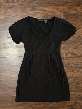 Arden B Black Scoop Neck Mini Dress